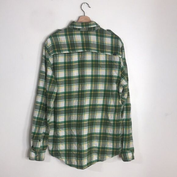 Hurley mens button down long sleeve plaid flannel size large surfer Y2K retro - Picture 9 of 10